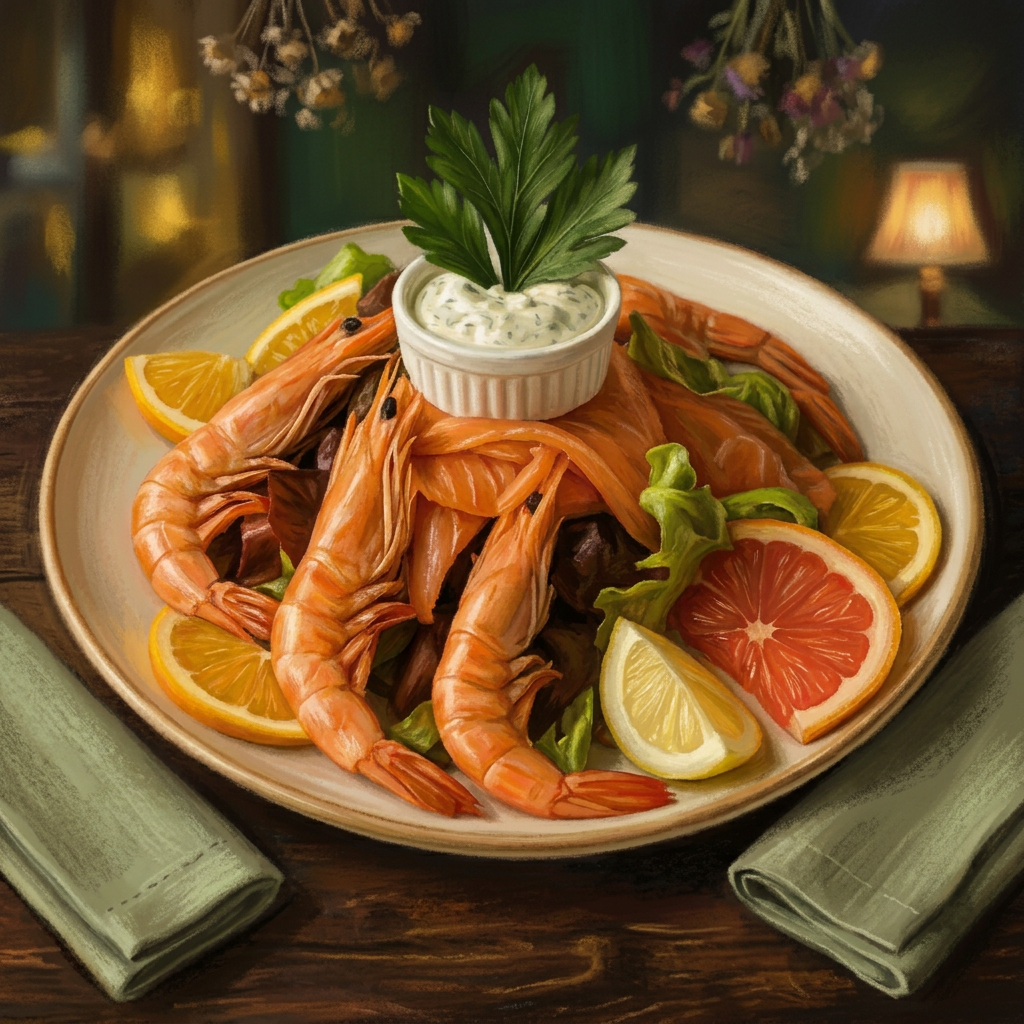 Salade saumon crevettes